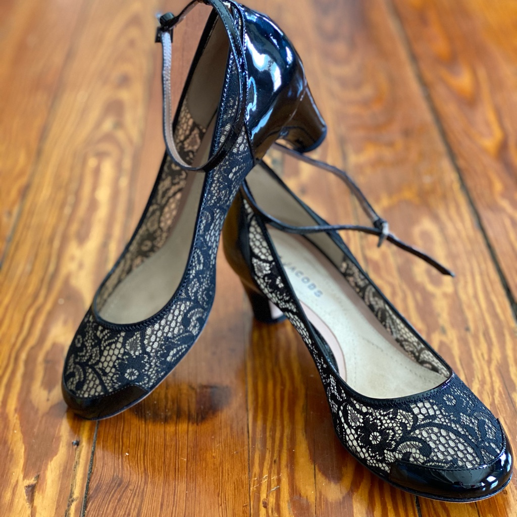 Marc Jacobs Black Lace Shoes 38 Mary Jane